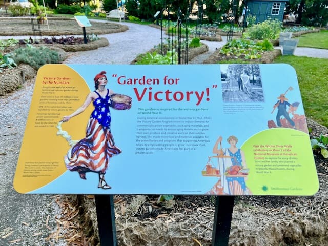 Informational Panel in front of the Smithsonian Victory Garden, Washington D.C.