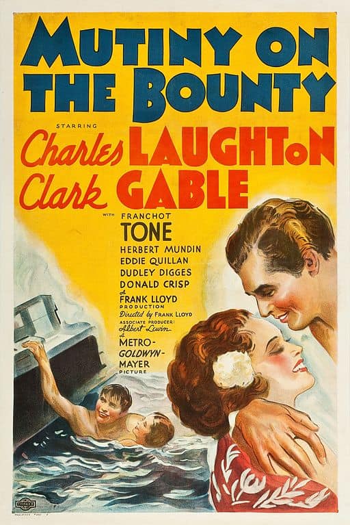 Poster for the 1935 film Mutiny on the Bounty. MGM, Public domain