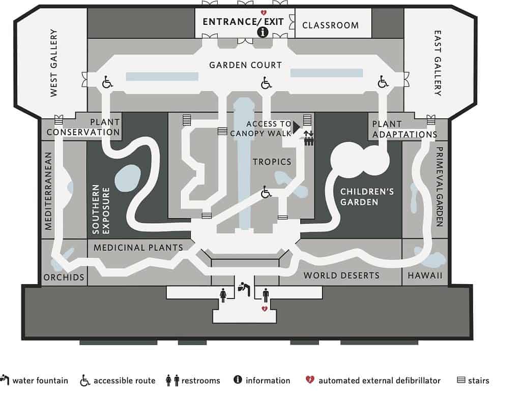 US Botanic Conservatory Gardens Map