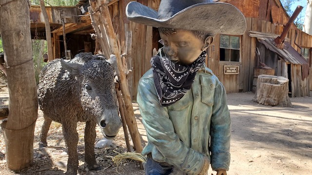 Boyce Thompson Arboretum and Botanical Garden, Bronze Statue in Australian Garden, Arizona